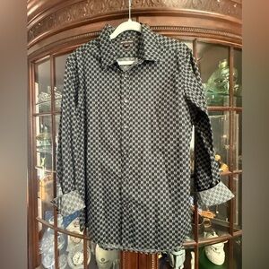 Michael Kors Black and Gray Geometric Shirt